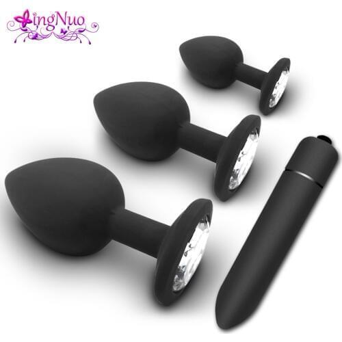 Silicone Anal Plug Jewelry Dildo Vibrator anal Plug Sex toys For Men Gay Prostate Massager Bullet Sex Toys for Woman