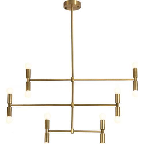 Modern Chandelier Lights Black Gold 12 Head Adjustable Dining Room Living Room Indoor Decoration Hanging Lamp E14 6W LED Bulb