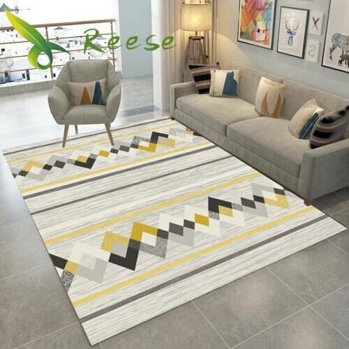 Modern Minimalist 3D Printed Carpet Rug For Living Room Bedroom Kitchen Bathroom Washable Non-slip Soundproof Floor Protection