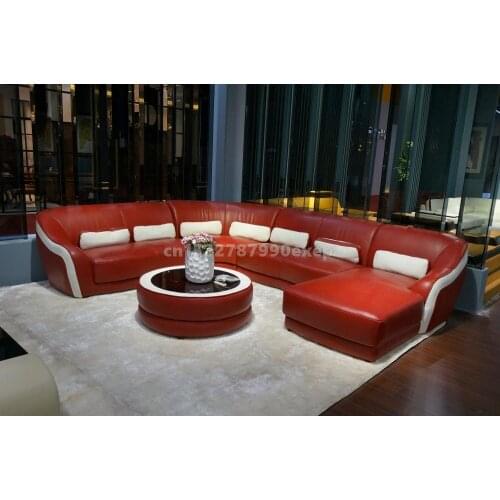 Modern sectional sofa with U shape corner sofa set for living room couches leather sofa