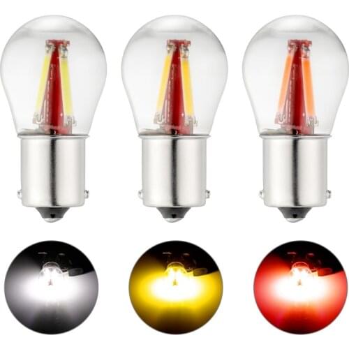 1pcs Brake light BAY15D 1156 1157 LED filament car lamp turn signal reversing lights white red yellow color Easy to replace