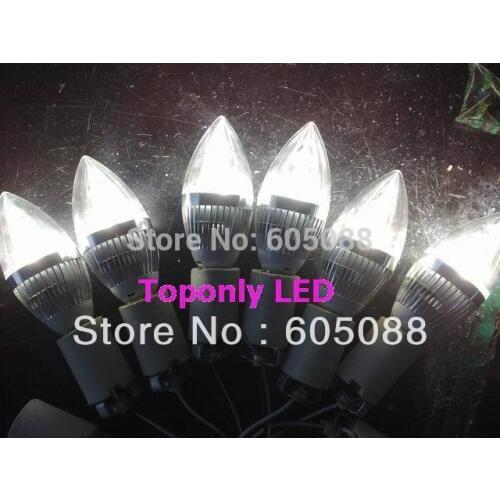 E14 led candle bulb lamp 3w with isolated driver ac85-265v color white 250lm 150pcs/lot FEDEX DHL EMS free shipping