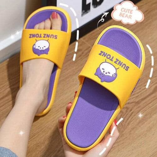 Slippers female cute home couple soft bottom bathroom thick non-slip bath household slippers male house slippers mens shoes