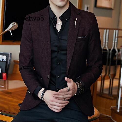 Spring Mens Plaid Blazer Fashion Business Casual Mens Slim Suit Jacket Large Size Casual Banquet Wedding Party Club Dress 5XL