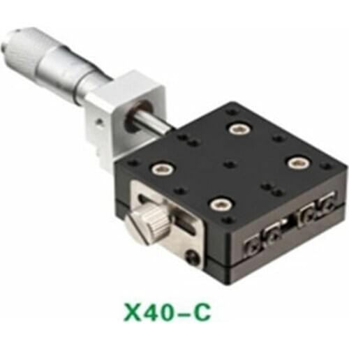 X Axis 40X40mm Platform Precision Bearing Linear Stage Central Micrometer