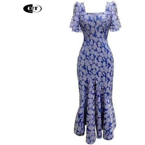 Vintage summer woman long dress slim elegant Backless short sleeve square collar ladies party dresses for women clothing vestido