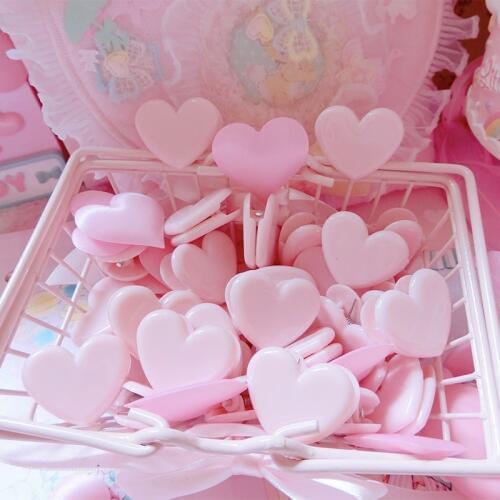 5PCS/lot Lovely Pink Heart Paper Clip Cute Metal Bookmark Decorative File Memo Clips Stationery