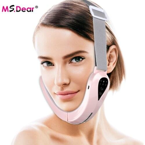 Chin V-Line Up Lift Belt Machine Red Blue LED Photon Therapy Face Slimming Vibration Massager Facial Lifting Device V Face care