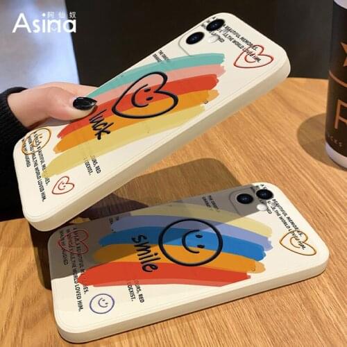 ASINA Straight-side Edge Case For iPhone 11 12 Pro Max XS Max XR Soft Silicone Square Fashion Cover For iPhone 6 7 8 Plus SE2020