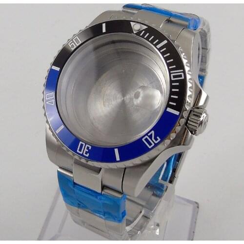 Fit NH35/NH36 High Quality 40mm Watch Case Sapphire Glass With Magnifier + Watch Strap Rotating Ceramic Bezel