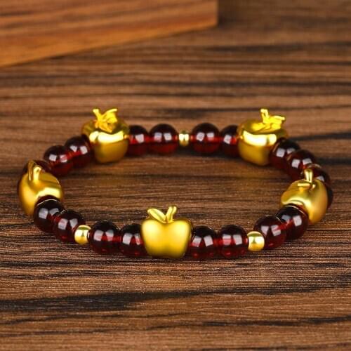 Fengshui Vietnam Shakin Apple 6mm Bead Natural Crystal Stone Bracelets Women Charm Lucky Wealth Bracelet Christmas Gift Jewelry