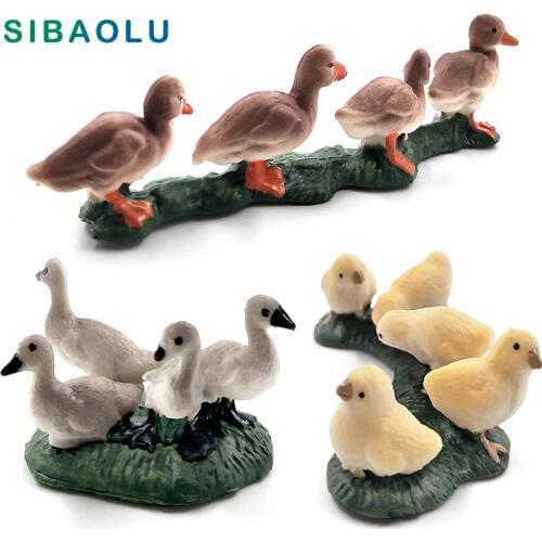 Farm Simulation Chicken Duck Goose animal model Bonsai figurine home decor miniature fairy garden decoration accessories modern