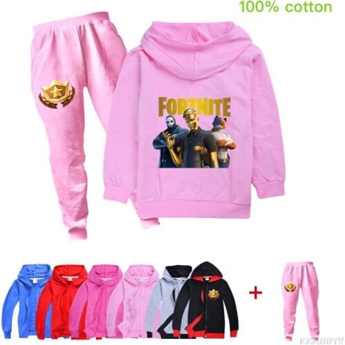 Fortnite Boys and girls long sleeve Cardigan Clothing + pants baby fall fashion childrens clothing set
