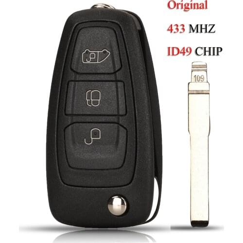 Kutery Original Remote Smart Car Key For Ford Focus B-Max CMax Mondeo Kuga Fiesta 3Buttons 433Mhz ID49 Chip GK2T-15K601-AB