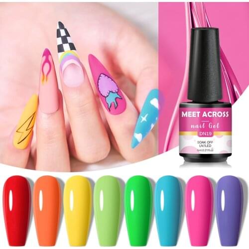 Meet Across New Color Gel Nail Polish Semi Permanent Uv Gel Varnish All For Manicure Nail Art Gel Polish Base Matte Top Co