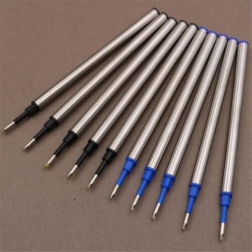 5pcs Metal Refills for Roller Ballpoint Pens Blue Black Ink Business Pen Replacement Signature Rods School Office Stationery