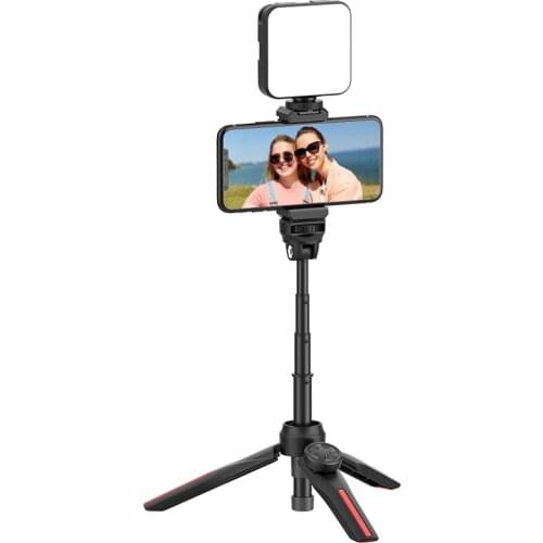 MAMEN Smartphone & Camera Vlogging Studio Kits Video Shooting Photography Suit with Microphone LED Fill Light Mini Tripod