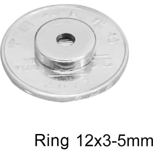 10~200PCS 12x3-5 Stong Neodymium Ring Magnet Disc 12x3 mm Hole 5mm Minor Magnet Round Magnetic Magnet 12*3-5 mm 12*3