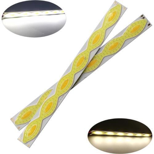2018 new 204x18mm 12v led cob chip strip bar light lamp source double color yellow cold white led cob bulb for diy Auto DIY