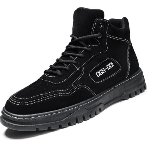 Autumn and winter mens shoeshigh-top shoes outdoor keep warm flat-slip anti-cold wear-resistant mens casual sneakers YXYT