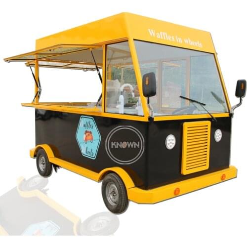 The 3.0m Mobile Food Cart Yellow And Black Color Street Vending Ice Cream Trucks With Shipping By Sea