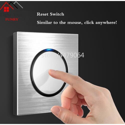 1 2 3 4 Gang 1 2 Way Household Silver Aluminum Alloy Panel Reset Switches Socket EU Industry Germany UK France Socket 90V-250V