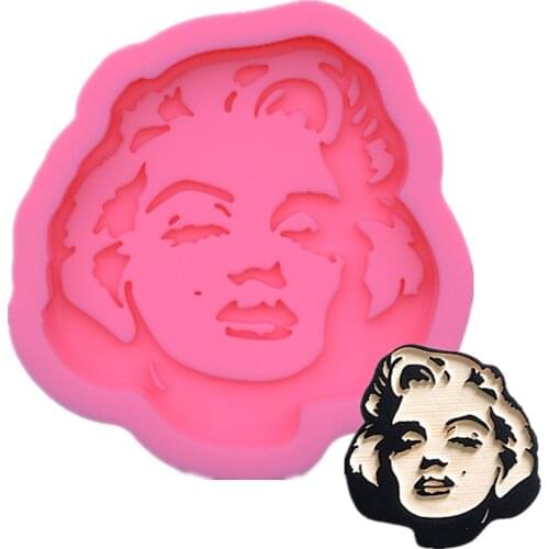 Creative Sexy Monroe Goddess Silicone Face Female Candle Mold 3D Stereo Handmade Art Decor Smile Face Lady Plaster Mould