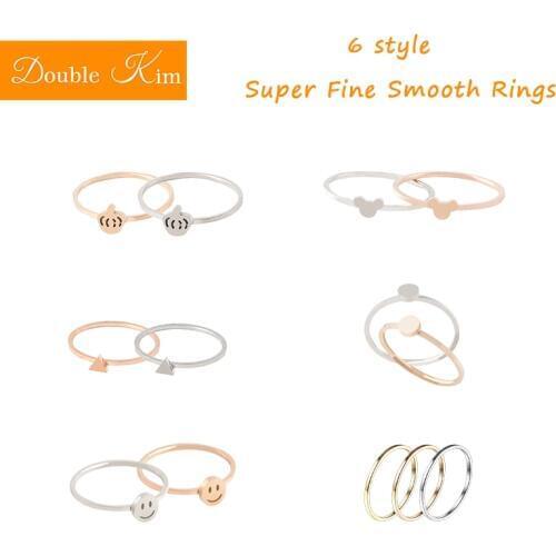Super Fine Smooth Rings Titanium Stainless Steel Material Sample Style Fashion Women Jewelry Wedding Engagement Party Gift