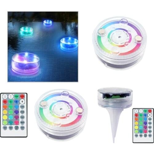 LED Solar Floating Light Waterproof Swimming Pool Underwater Lamp Colorful Night Light with Remote Control for Pool Pond Bath