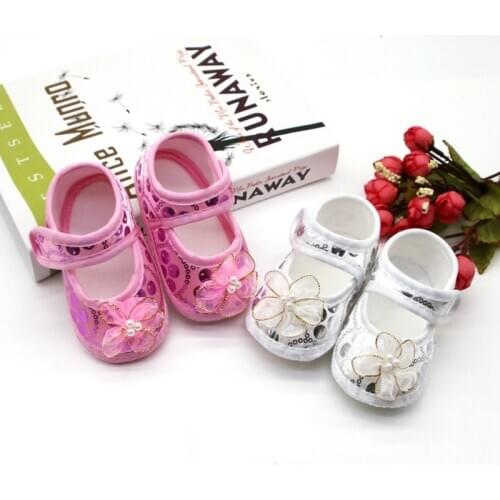 Autumn Baby Girl Shoes Fashion Toddler Kid Baby Girl Sweet Flower Elastic Band Newborn Walking Shoes 0-18M 32