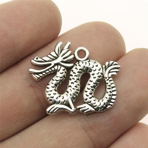 WYSIWYG 10pcs 18x23mm Lucky Pendants Chinese Dragon Charm Chinese Dragon Pendants Chinese Dragon For Jewelry Making