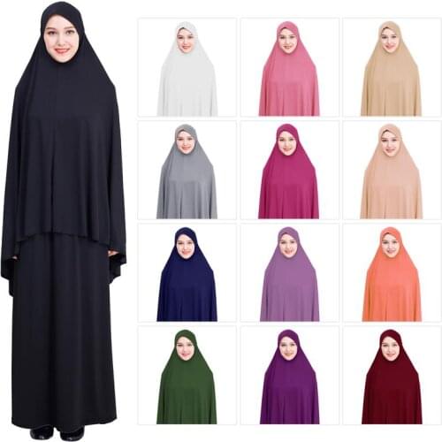 Formal Muslim Prayer Garment Sets Women Hijab Dress Islamic Clothing Dubai Turkey Namaz Long Prayer Musulman Jurken Abaya Kimono