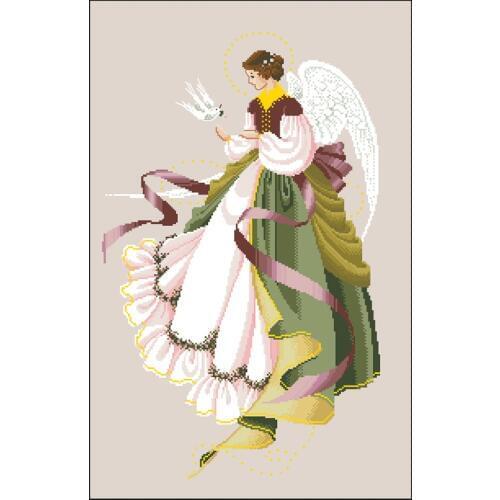 Gold Collection Counted Cross Stitch Kit Fairy fay Angel and the Peace Dove Bird