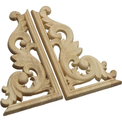 1 Set Decorative Elegant Carving Appliques Wood Chinese Style Door Appliques Home Decor