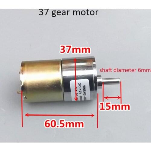 37 Gear Motor DC 12V DC Motor Metal Gear 45 Rpm Shaft Diameter 6mm Speed Adjusting Positive and Negative Motor for DIY Models