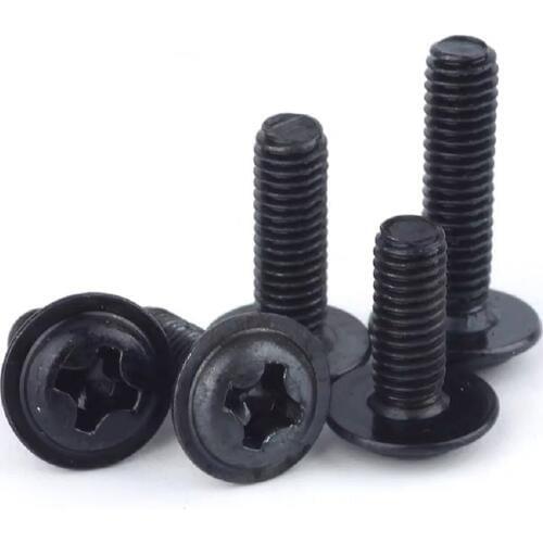 500pcs M2 M2.5 M3 M4 PWM DIN967 Black Pan Padded Screws Referral Computer Case Chassis Fixed Motherboard Screws With Pad SS09