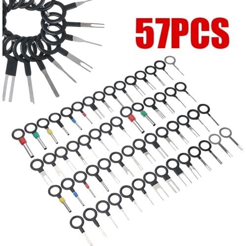 57pcs/Set Pin Ejector Wire Kit Extractor Auto Terminal Removal Connector Kit For CarPlug Repair Tool