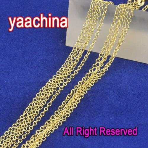 Free Ship Wholesale 20" New Nice Made Lot Yellow Gold Filled ROLO Word "O" Chain Necklace 1.3MM For Pendant Jewelry Gold
