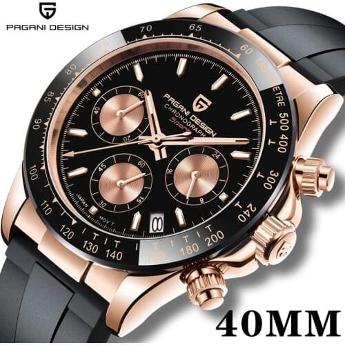 PAGANI Design 40MM Quartz Watch Mens Luxury Brand Fashion Business Mens Watch Rubber Strap Multifunctional Waterproof Watches
