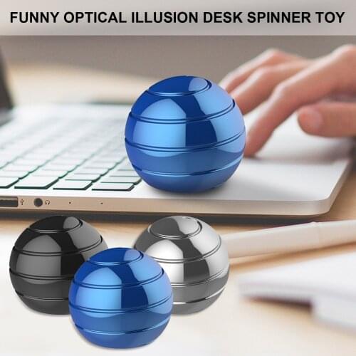 Kids Adults Mini Alloy Finger Spherical Rotating Gyro Desk Spinning Top Fingertip Spinner Gyroscope Hypnosis Anti Stress Toy