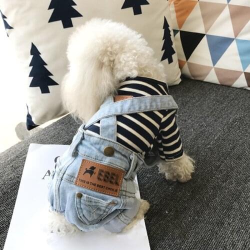 Dog Jeans Denim Jumpsuit for Dogs Small Pet Clothes Dog Clothes Dog Cowboy Costume Jean Suit for Dog Chihuahua Pug Jeans Dog