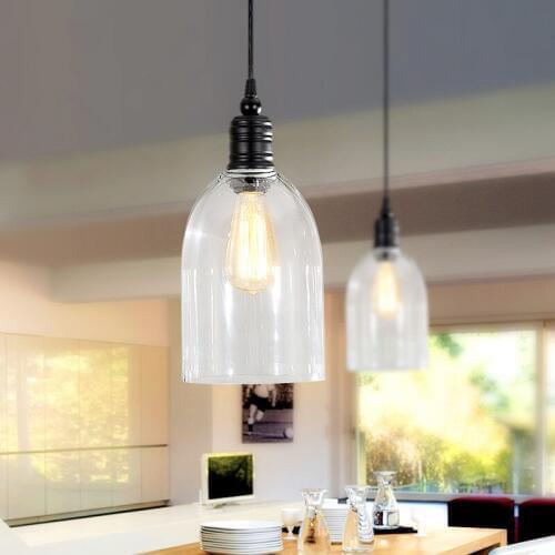 European vintage iron art pendant lights American glass hang lamps lustres de sala E27 LED lamp for porch&stairs&studio CYDD033