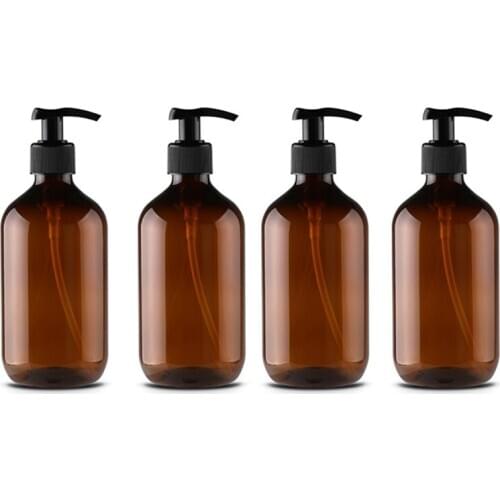 4Pcs New 500Ml Pump Bottle Makeup Bathroom Liquid Shampoo Bottle Travel Dispenser Bottle Container for Soap Shower Gel