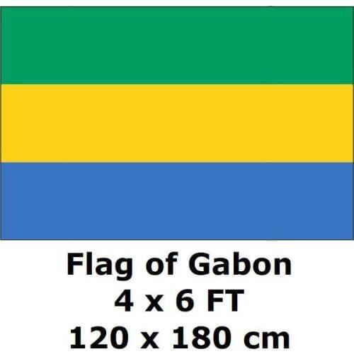 Gabon Flag 120 x 180cm 100D Polyester Large Big Gabonese Flags and Banners Country Banner For Home Decoration
