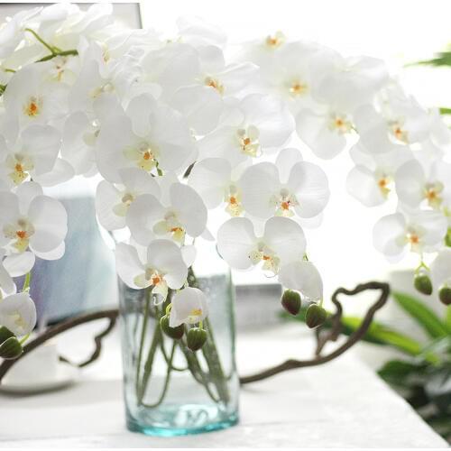 Artificial Flowers Real touch Latex Moth Orchids Phalaenopsis Flower Branch Wedding Home Office Table Decorative Flowers