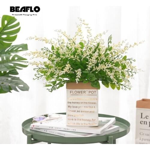 1pc 40CM Artificial Plants 5 Branches Plastic Flower Lovers Tears Green Leaves Plant Fake Flower Wedding Decoration Table