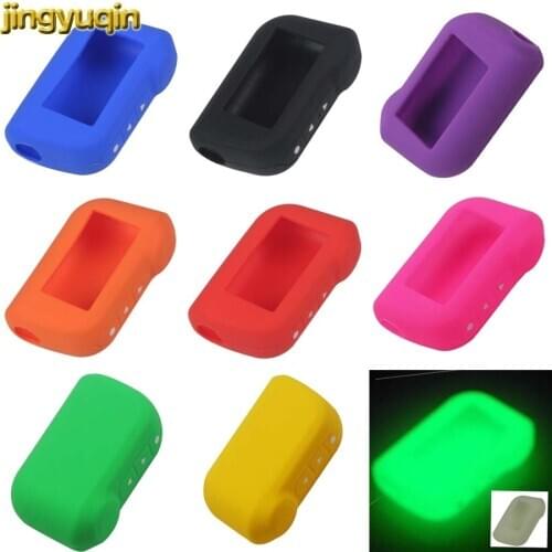 Jingyuqin 50pcs Silicone Key Fob Cover Case For Russian Version Starline A63 A93 Two Way LCD Car Alarm System 3 Buttons Keychain