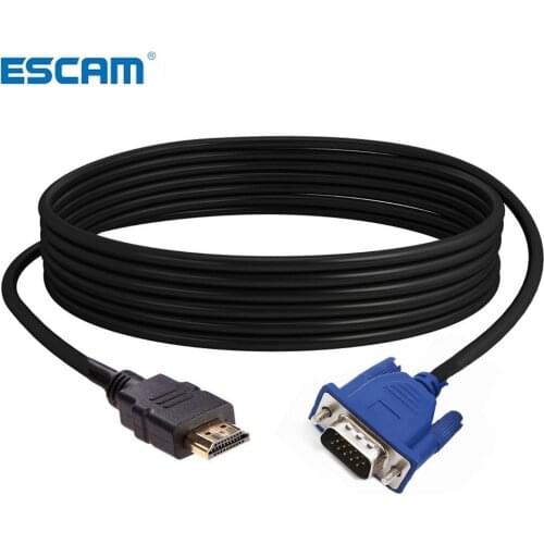 3M/5M/10M Cable HDMI-compatibleTo VGA 1080P HD with Audio Adapter Cable TO VGA Cable Dropshipping Plug Non-slip Desig Anti-wear