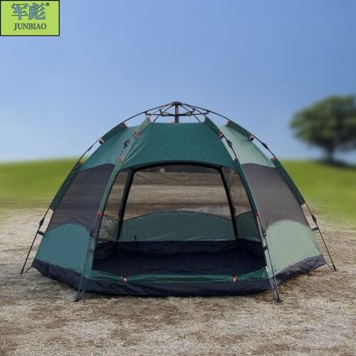 3-4 people camping automatic outdoor camping leisure quick-opening convenient double hexagonal rainproof sunshade tents