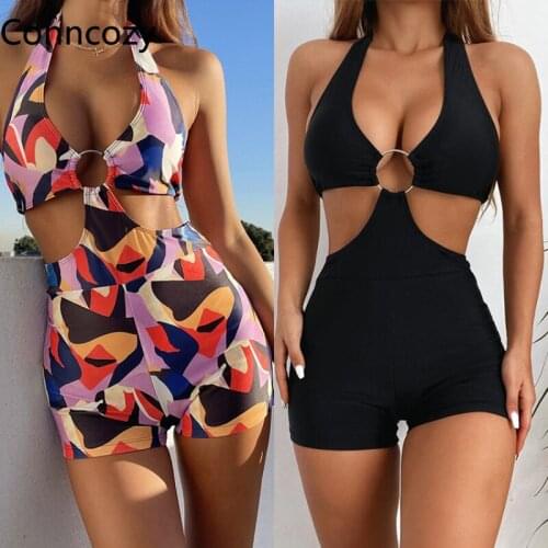 Swimsuit 2021 Sexy Big Steel Ring Swimwear One-piece Swimsuit Womens Black Swimming Suit for Women Swim Suits Brazilian Bano